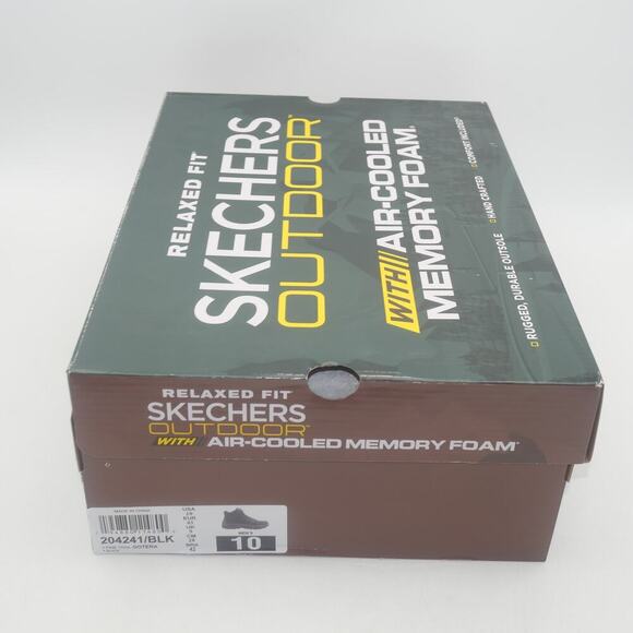 NEW Skechers Outdoor Pine Trail Gotera Hiking Boots Men's 10 Black Leather - Picture 12 of 12